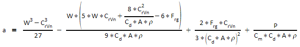 Expression "a" of the velocity equation